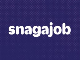 Snagajob logo: with letters on a cobalt and purple ground.